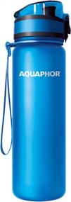Филтрираща бутилка за вода Aquaphor City 160010, 500 мл, Тритан, Активен въглен, Aqualen, Заключващ се капак, Син