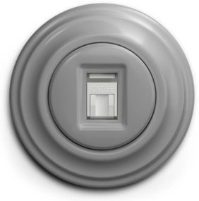 Kliklap - Ретро розетка за данни с рамка, сива