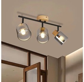 Brilagi - Точково осветително тяло HYGGE 3xE14/15W/230V каучуково дърво/димно