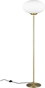 Подова лампа в месингов цвят със стъклен абажур (височина 150 cm) Fomento – Trio