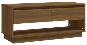 812974 vidaXL ТВ шкаф, кафяв дъб, 102x41x44 см, инженерно дърво