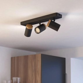 Eglo 300002 - Осветително тяло за баня CONSUMA 3xGU10/3W/230V IP44 черно/бежово