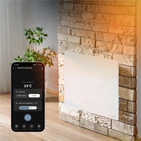 Електрически инфрачервен конвектор AENO AGH0011S, 500W, 12 м2, LED, Мобилно управление, Wi-Fi, Сензори за наклон и падане, IP24, Бял
