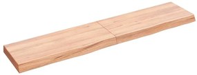363701 vidaXL Стенен рафт светлокафяв 140x30x(2-6) см обработен масивен дъб