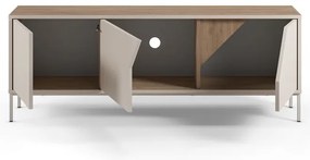 Кремавo-естествен скрин от декор от дъб 150x55x35 cm Lilou – Marckeric