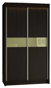 Шкаф с плъзгащи врати ALEXA, венге/ванилово стъкло, 120x216x61