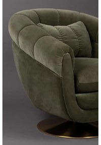 Маслиненозелено кадифено кресло Member - Dutchbone
