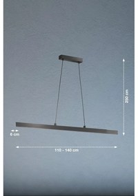 Черно LED затъмняващо се висящо осветително тяло Stripe – Fischer &amp; Honsel