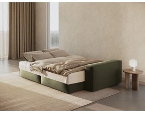 Зелен кадифен сгъваем/с място за съхранение диван 247 cm Jodie – Micadoni