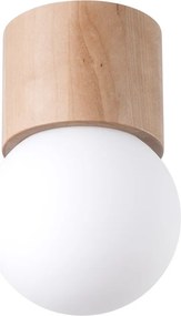 Бяло/естественo осветително тяло за таван със стъклен абажур ø 12 cm Surtur – Sollux