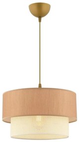 Пендел на кабел ECHO 1xE27/60W/230V кафяв/кремав