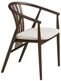 Тъмнокафяв трапезен стол с подлакътници от масивен дъб Agustin – House Nordic