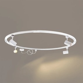 Модерна релсова система за осветление с 4 прожектора бели 1-фазни кръгла - Iconic Jeana