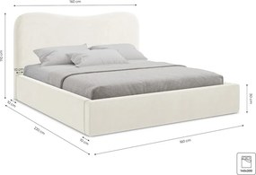 Зелено двойно легло 140x200 cm тапицирано с място за съхранение с включена подматрачна рамка Kahai – Makamii