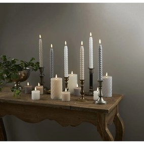 Комплект от 2 LED свещи от сив восък, височина 25 см Flamme Swirl Antique - Star Trading
