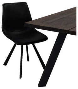 Черен трапезен стол с черни крака Alpha - Rowico