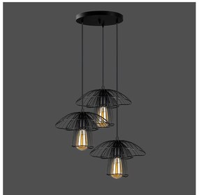 Черно висящо осветително тяло, височина 117 cm Root - Squid Lighting