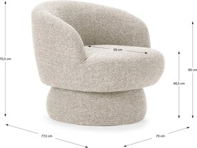 Бежово въртящо се кресло Dali – MOME