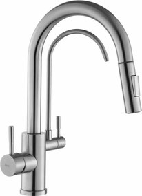 REA-B7563 - Смесител за мивка с изтеглящ се душ и филтрация ECO FRESH 37,5 cm никел