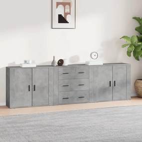 Sonata H Сайдборди, 3 бр, бетонно сиви, инженерно дърво
