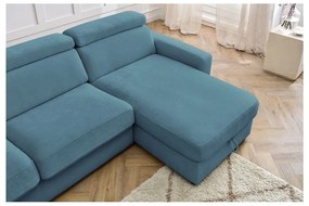 Син разтегателен ъглов диван (променлив) Monaco – Bobochic Paris