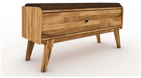 Пейка с място за съхранение от дъбова дървесина с оранжева седалка Retro - The Beds