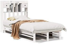 3323951 vidaXL Легло с етажерка за книги, без матрак, 90x200 см, бор масив