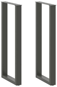 4013246 vidaXL Крака за бар маса, U-образни, 2 бр., антрацит, 50 x (110-111) см, стомана