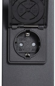 Модерен външен стълб черен с димно стъкло 70 см със сензор за здрач IP44 - Дания