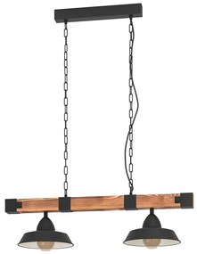 Висящо осветително тяло в черен и естествен цвят с метален абажур OLDBURY – EGLO