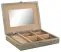Кутия за бижута Home ESPRIT Бял Шампанско Дървен Алуминий 27,5 x 20 x 5,4 cm