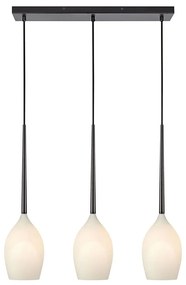 Бяло и черно висящо осветително тяло със стъклен абажур Salut – Markslöjd