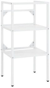 338484 vidaXL Рамка за мивка за баня, бяла, 40x38x83 см, желязо