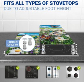 Капаци за печка 2 бр. от закалено стъкло 52x30 cm Summer Meadow – Maximex