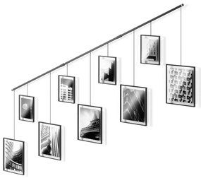 Черна метална рамка 9 бр. висяща 223x77,5 cm Exhibit – Umbra