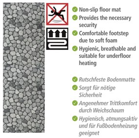Сива пластмасова постелка за баня 65x200 cm Sassi - Wenko