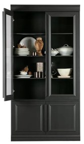 Черна витрина от масивен бор 110x215x44 cm Organize – WOOOD