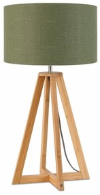 Настолна лампа със зелен абажур и бамбукова структура Everest - Good&amp;Mojo