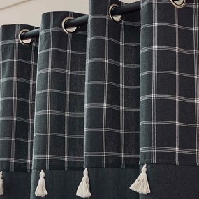 Антрацитно перде със смес от памук 140x240 cm Everest – douceur d'intérieur