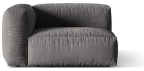 Сив кадифен модул за диван (ляв ъгъл) Martina – Micadoni