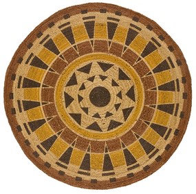 Оранжев ръчно изработен ютен кръгъл килим ø 90 cm Tonga – Universal