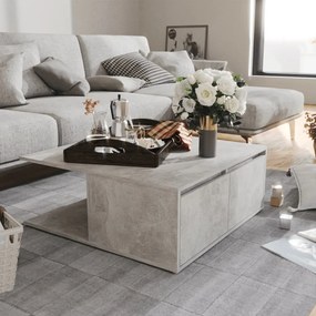 806880 vidaXL Маса за кафе, бетонно сива, 80x80x31 см, инженерно дърво