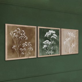 Картини в комплект 3 бр. 30x30 cm Floral Imprint – Styler