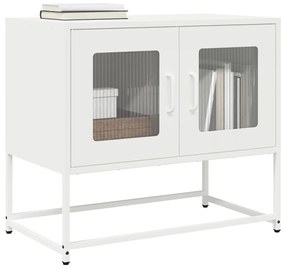 853337 vidaXL ТВ шкаф бял 68x39x60,5 cm Студено валцувана стомана