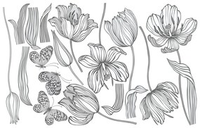 Комплект стикери за стена Bright Tulips - Ambiance