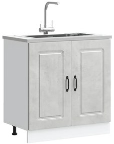 853451 vidaXL Шкаф за мивка, Kalmar, бетонно сив 80x46x81,5см инженерно дърво