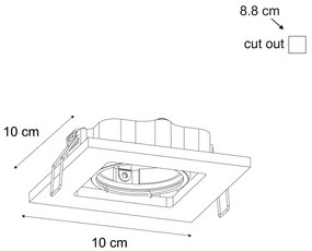 Комплект от 6 модерни вградени спота тъмен бронз регулируеми - Qure