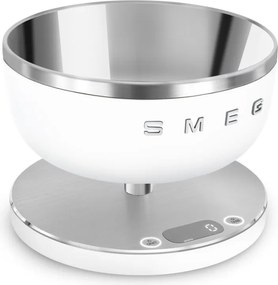 Кухненска везна Smeg Collezione KSC01WHMWW, До 5 кг/5 л, ТАРА, LED дисплей, Противоплъзгаща се основа, Автономия до 36 часа, Бял мат