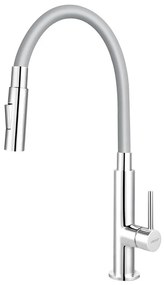 FERRO - Кран за мивка с гъвкаво рамо лъскав хром/сив