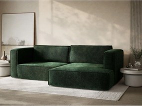 Тъмнозелен шенилов сгъваем/с място за съхранение ъглов диван (десен ъгъл) Velto – Maison de Rêve